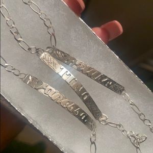Silver custom name bracelets